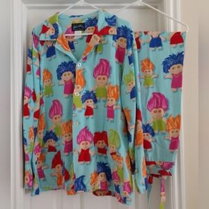 Nick and Nora Vintage Drk Tag 100%Cotton Flannel Pajama Set